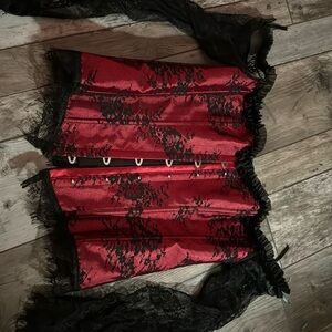 Red& black corset never worn